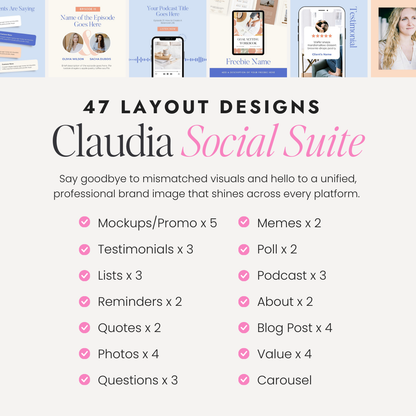 Claudia Social Media Kit